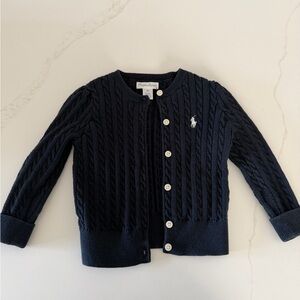 Ralph Lauren Navy Blue Cable Knit Cardigan